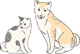犬と猫のイラスト